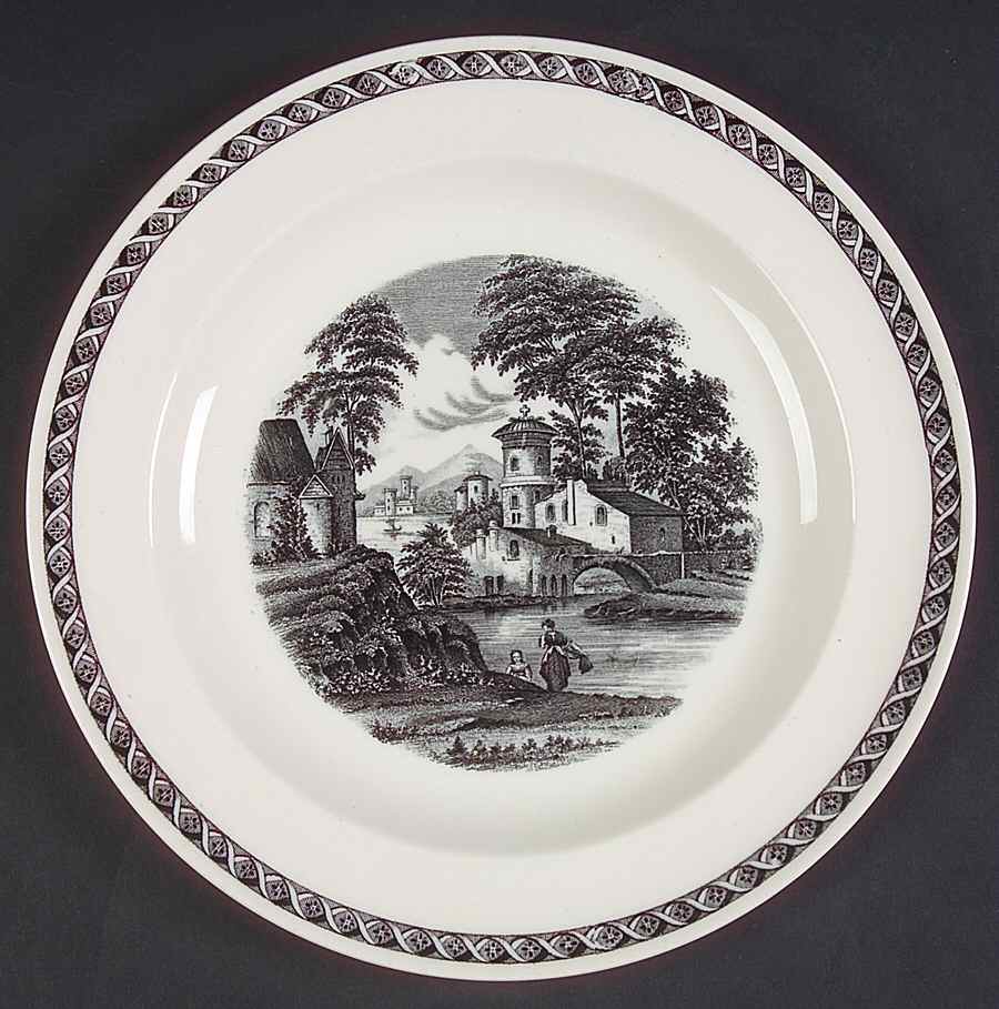 Lugano Black Salad Plate by Wedgwood-1