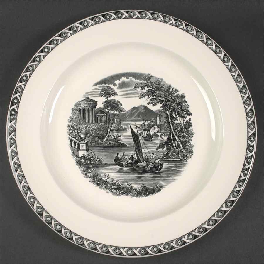 Lugano Black 12" Chop Plate (Round Platter) by Wedgwood-1