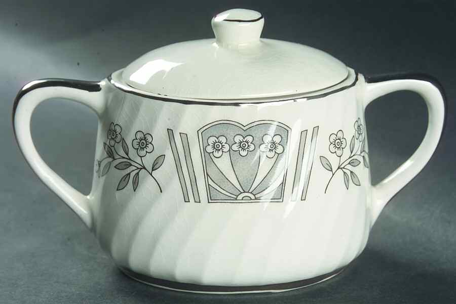 Madeira Grey Sugar Bowl & Lid by Wedgwood-1
