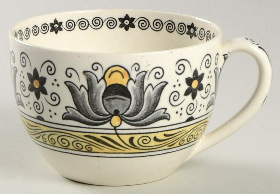 Magnolia (Black, Grey, Yellow) Flat Cup by Wedgwood-1