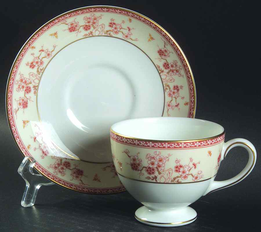 Malabar Leigh Shape Footed Cup & Saucer Set by Wedgwood-1