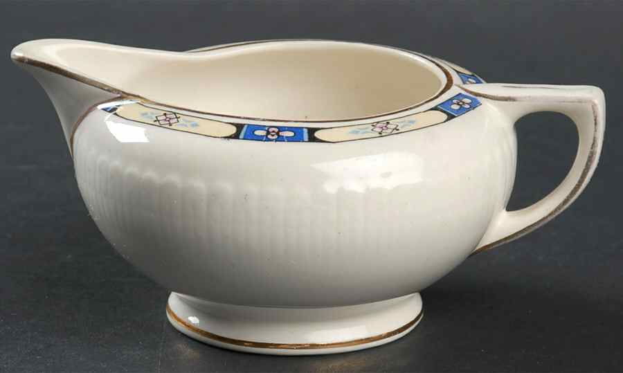 Malvern (Floral Center, Gold Trim) Creamer by Wedgwood-1