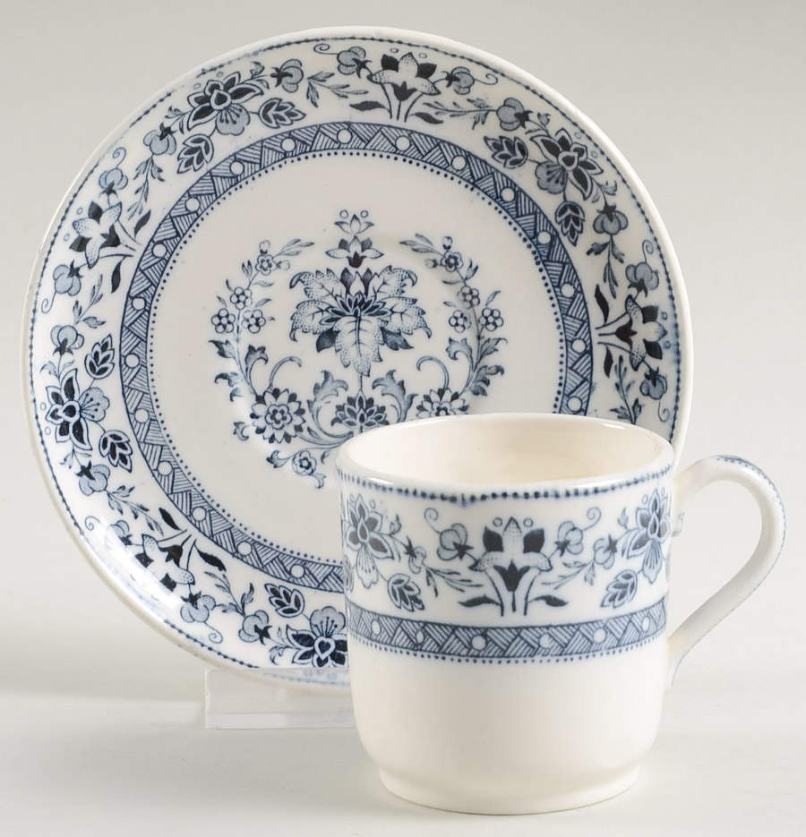Mandarin Blue Flat Demitasse Cup & Saucer Set by Wedgwood-1
