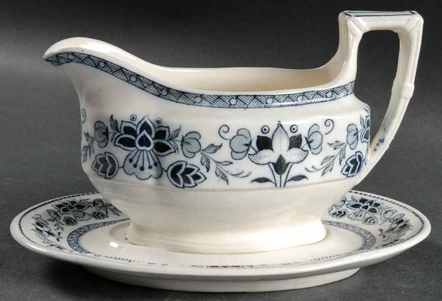 Mandarin Blue Gravy Boat & Underplate by Wedgwood-1