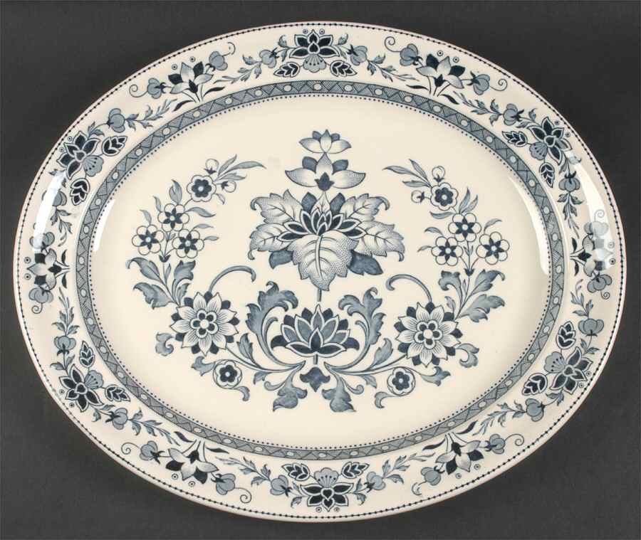Mandarin Blue 16" Oval Serving Platter by Wedgwood-1