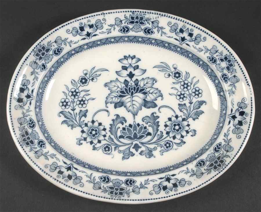 Mandarin Blue 14" Oval Serving Platter by Wedgwood-1