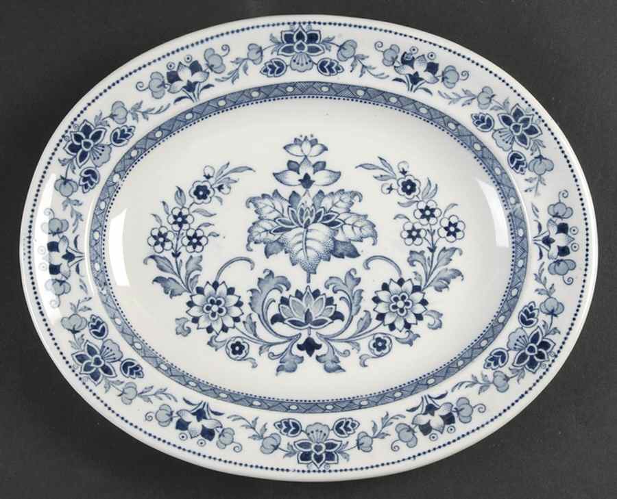 Mandarin Blue 11" Oval Serving Platter by Wedgwood-1