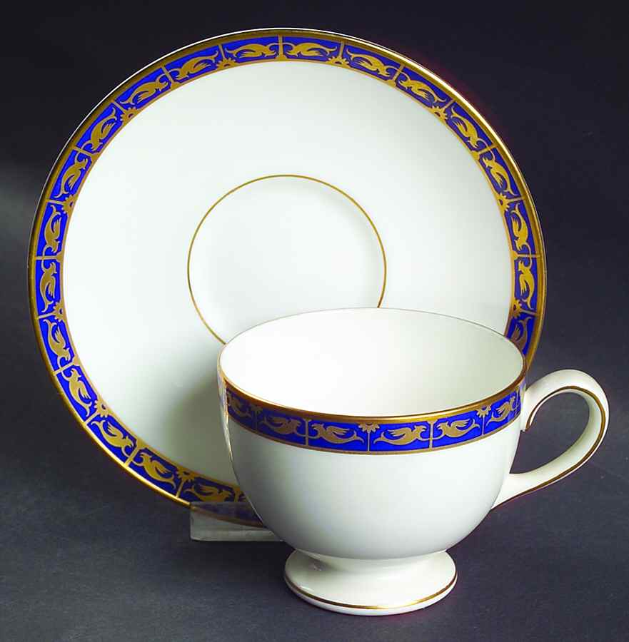 Marina Blue Footed Cup & Saucer Set by Wedgwood-1