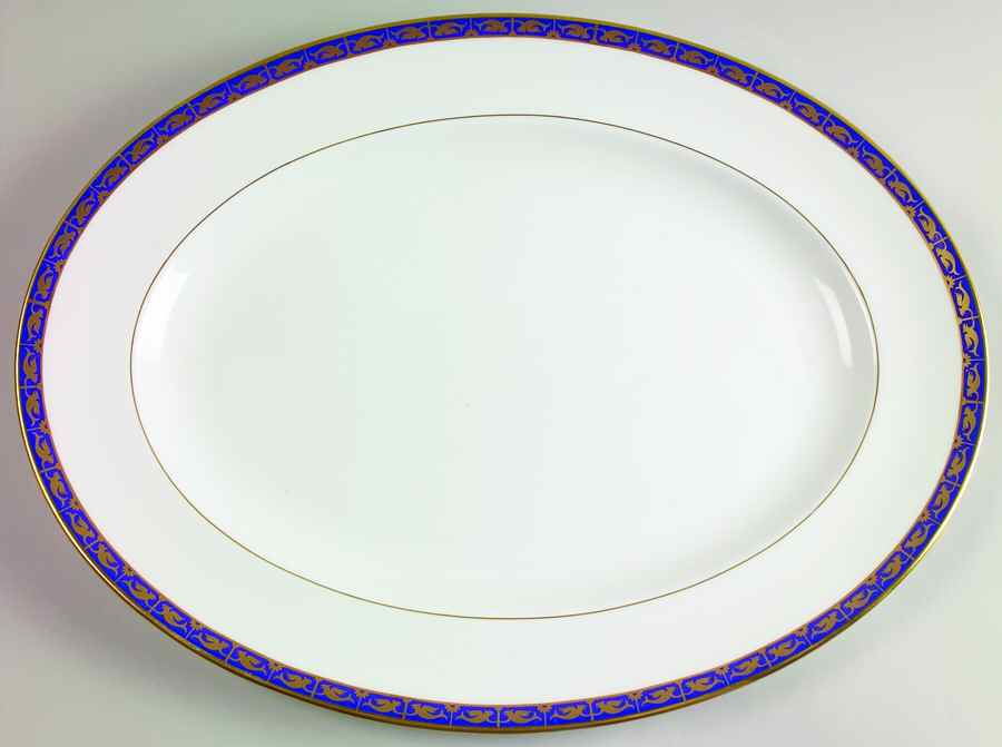 Marina Blue 15" Oval Serving Platter by Wedgwood-1