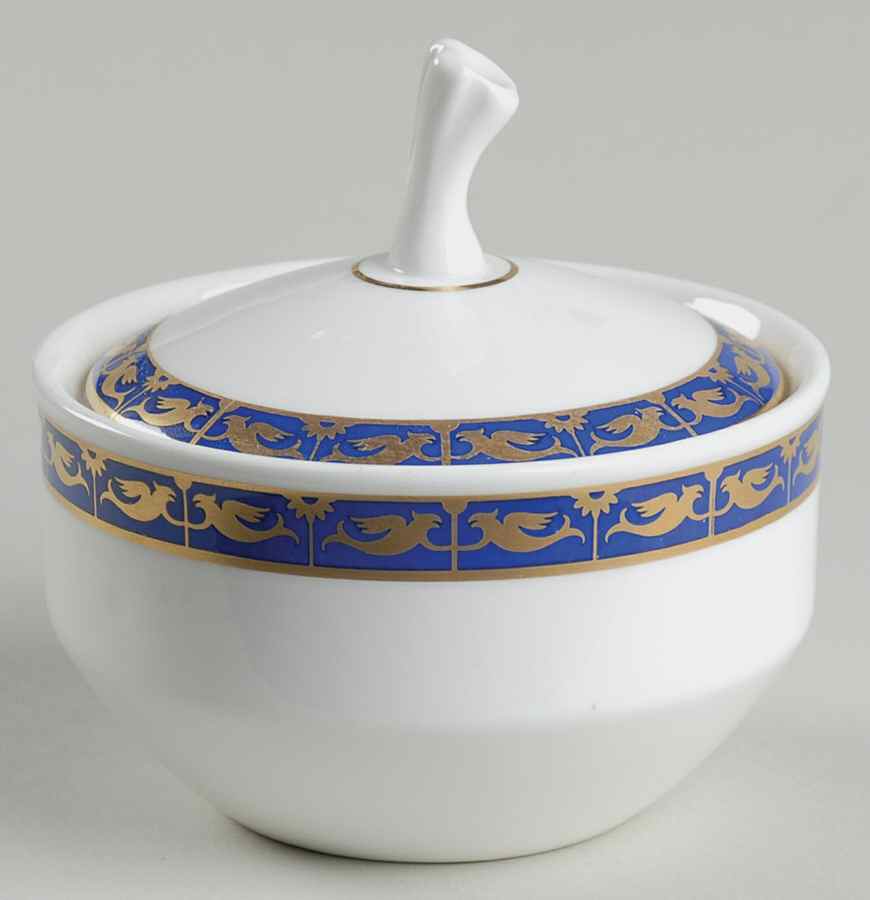 Marina Blue Sugar Bowl & Lid by Wedgwood-1