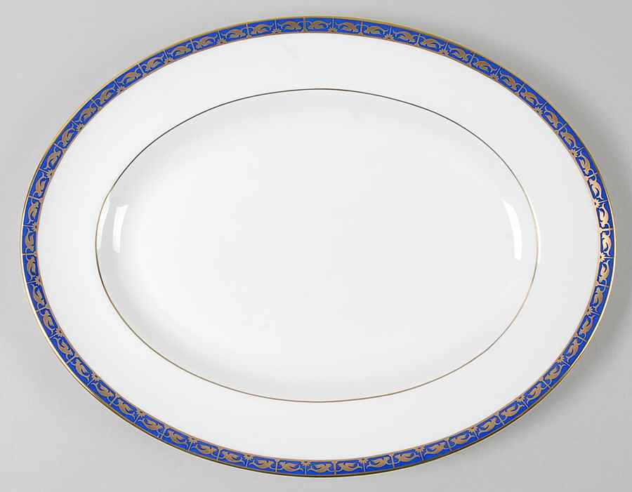 Marina Blue 13" Oval Serving Platter by Wedgwood-1