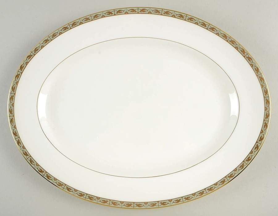 Marina Green 15" Oval Serving Platter by Wedgwood-1