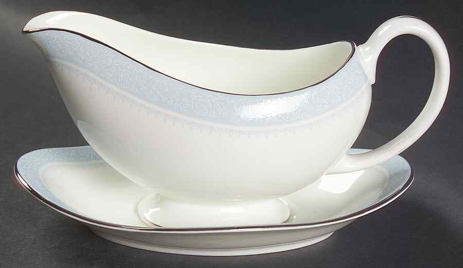 Mayfair (R4535, Bone China) Gravy Boat & Underplate by Wedgwood-1