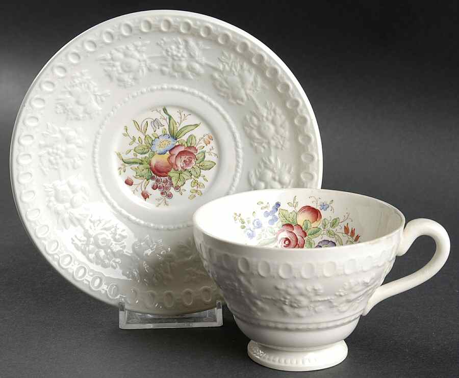 Mayfair (AL9338 , TK53, Wellesley Shape) Footed Cup & Saucer Set by Wedgwood-1