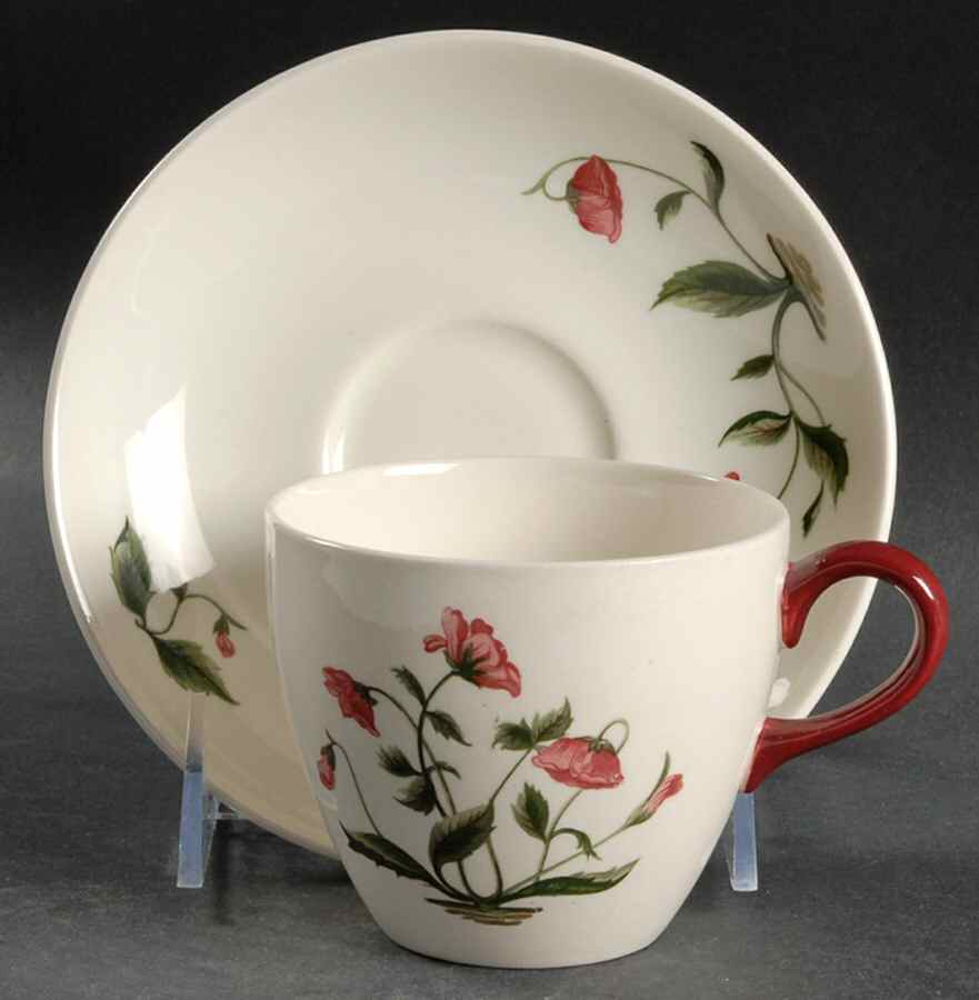 Mayfield Ruby Flat Cup & Saucer Set by Wedgwood-1