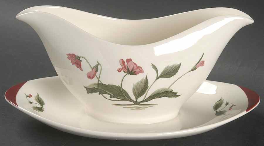 Mayfield Ruby Gravy Boat with Attached Underplate by Wedgwood-1