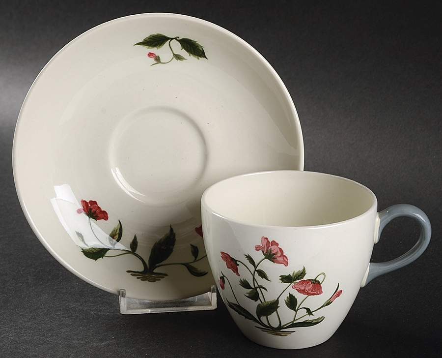 Mayfield Gray Flat Cup & Saucer Set by Wedgwood-1