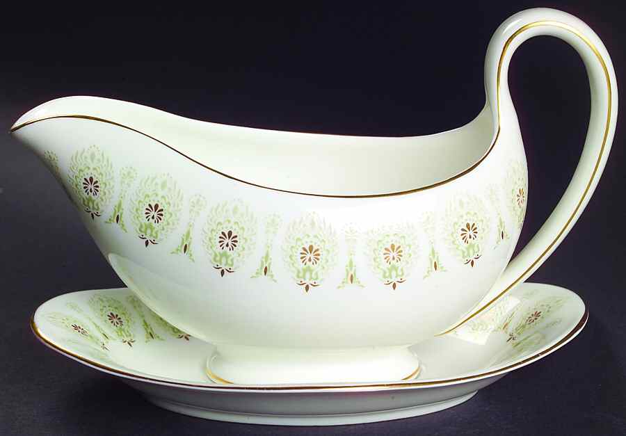Medina Green Gravy Boat & Underplate by Wedgwood-1