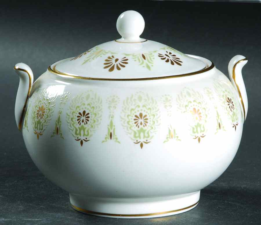 Medina Green 146 Shape Sugar Bowl & Lid by Wedgwood-1