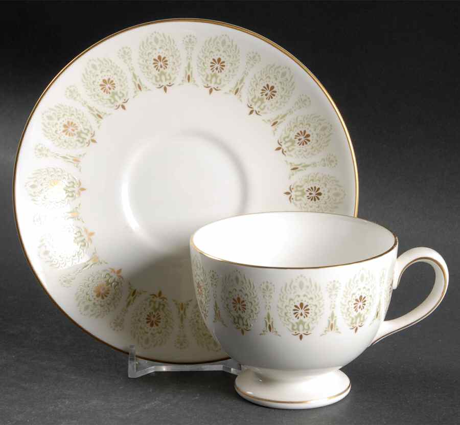 Medina Green Footed Cup & Saucer Set by Wedgwood-1