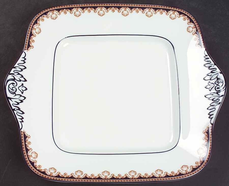 Medici Square Handled Cake Plate by Wedgwood-1