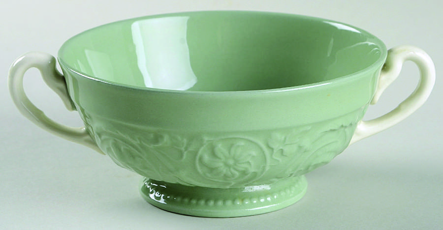 Medway Green Footed Cream Soup Bowl by Wedgwood-1
