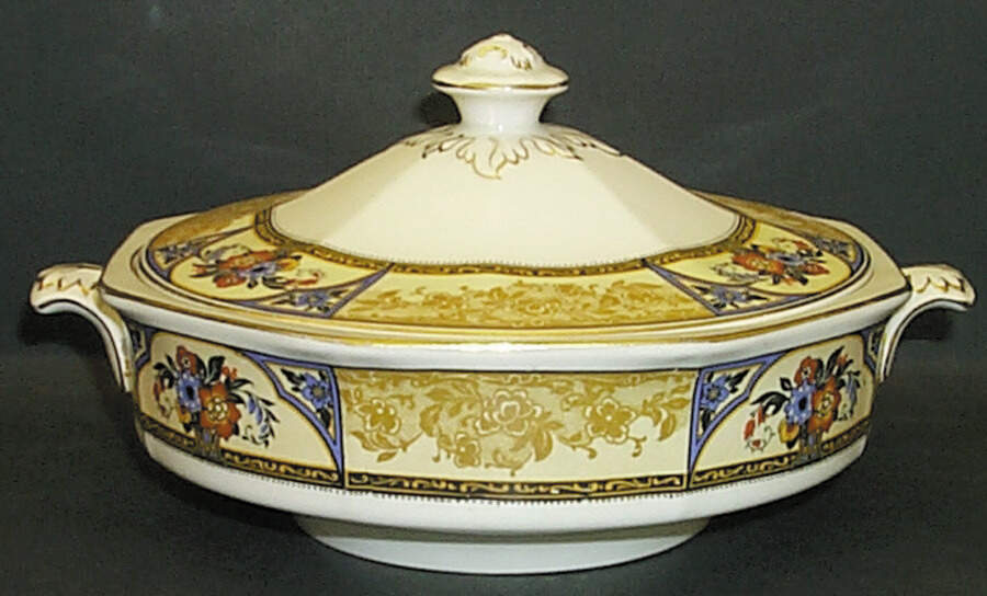 Melody White Octagonal Covered Vegetable by Wedgwood-1