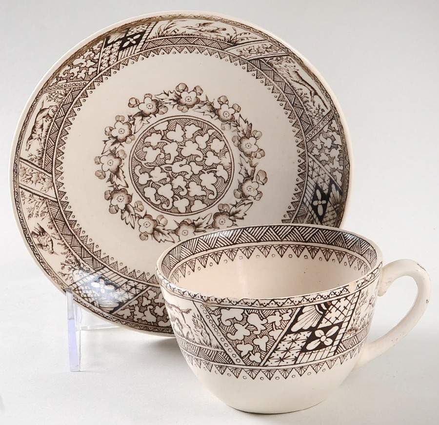 Melton Brown Flat Cup & Saucer Set by Wedgwood-1