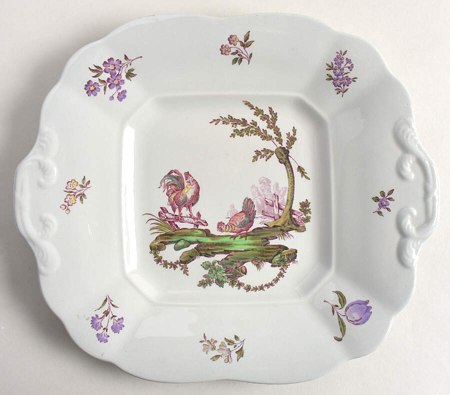 Mennecy Gray Square Handled Cake Plate by Wedgwood-1