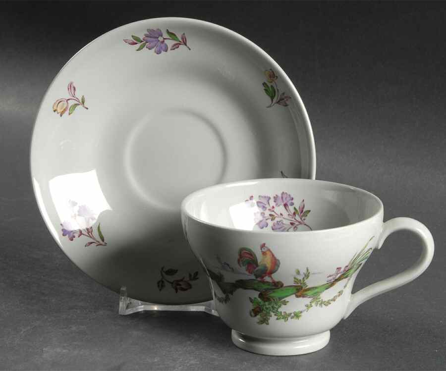 Mennecy Gray Footed Cup & Saucer Set by Wedgwood-1