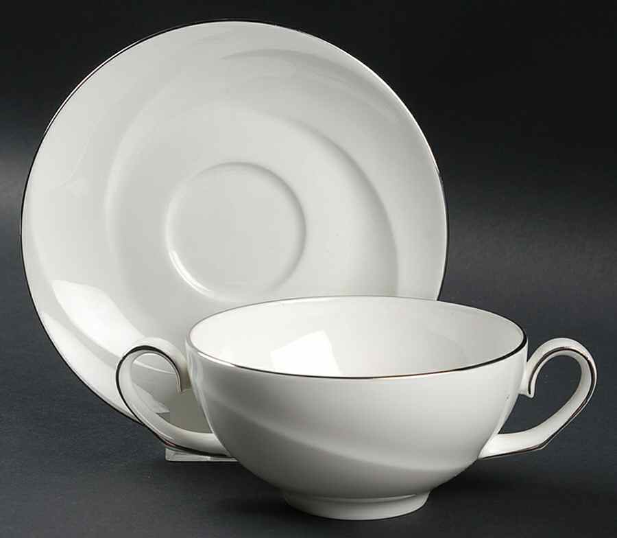 Mercury Flat Cream Soup Bowl & Saucer Set by Wedgwood-1