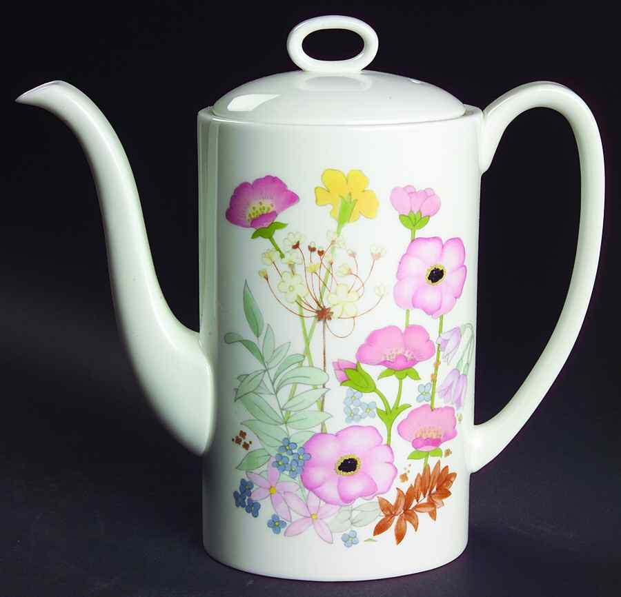 Meadow Sweet (Bone) Coffee Pot & Lid by Wedgwood-1