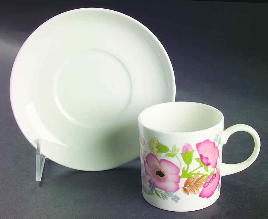 Meadow Sweet (Bone) Can Shape Demitasse Cup and Saucer Set by Wedgwood-1