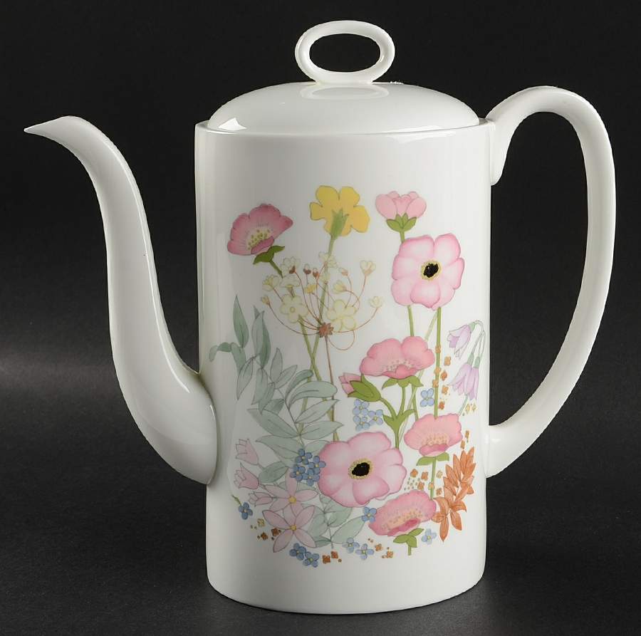 Meadow Sweet (Bone) Coffee Pot & Lid by Wedgwood-1