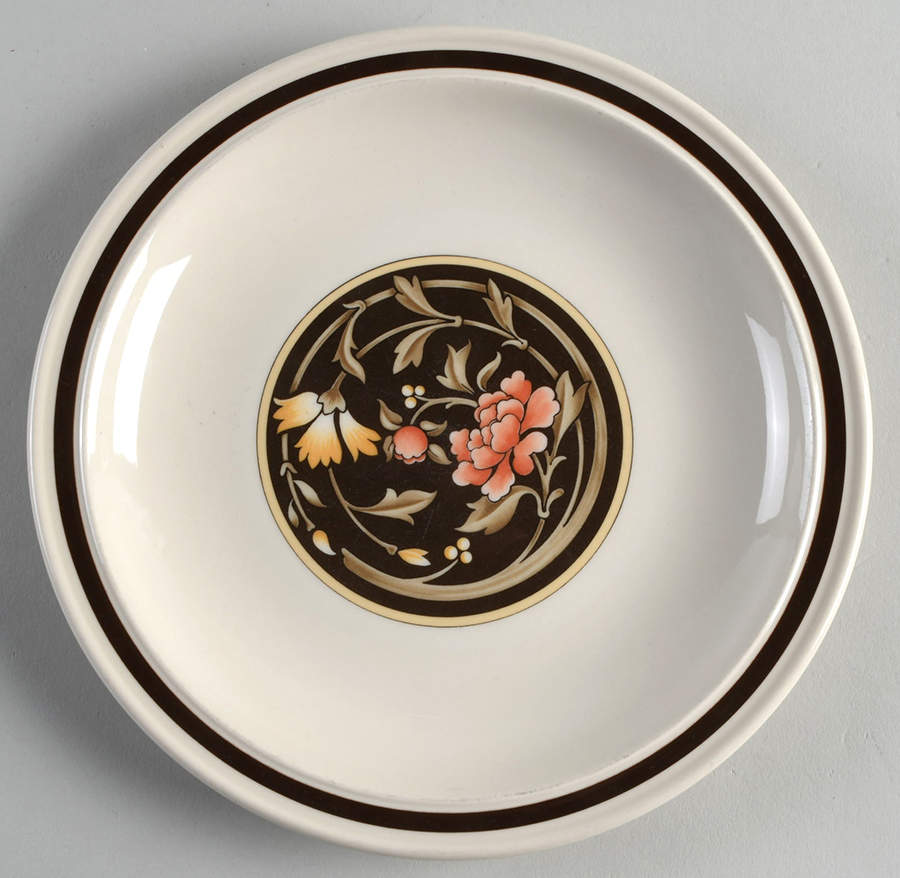 Mikado (Yellow & Coral Flowers) Salad Plate by Wedgwood-1