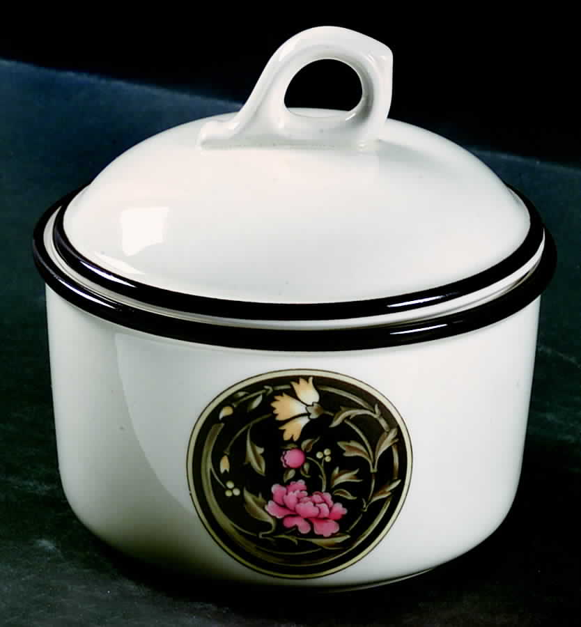 Mikado (Yellow & Coral Flowers) Sugar Bowl & Lid by Wedgwood-1