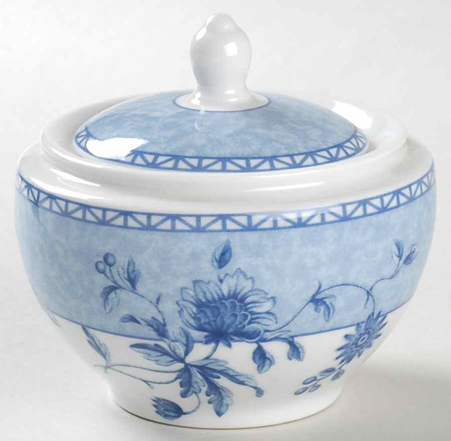 Mikado (Blue Flowers) Sugar Bowl & Lid by Wedgwood-1