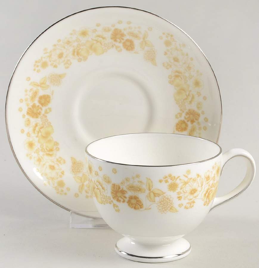 Mimosa Leigh Shape Footed Cup & Saucer Set by Wedgwood-1