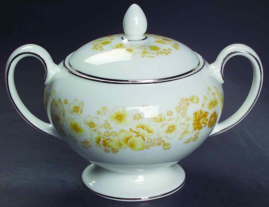 Mimosa Leigh Shape Sugar Bowl & Lid by Wedgwood-1