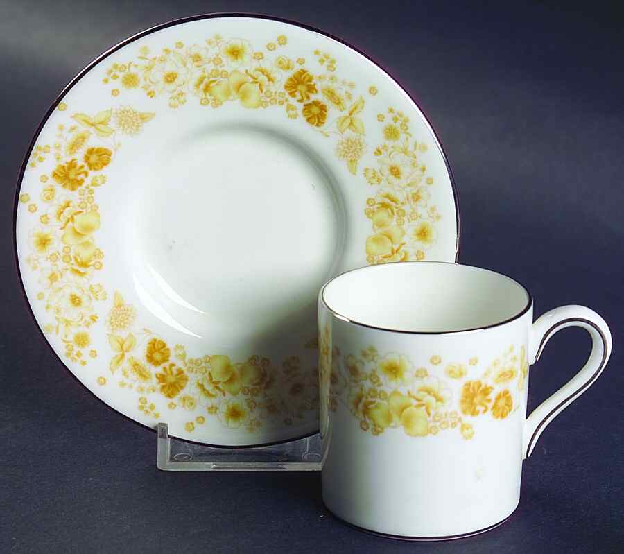Mimosa Bond Shape Demitasse Cup and Saucer Set by Wedgwood-1