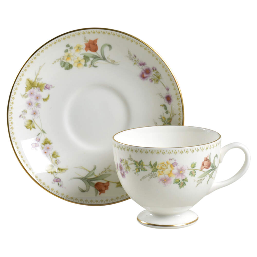 Mirabelle Footed Cup & Saucer Set by Wedgwood-1