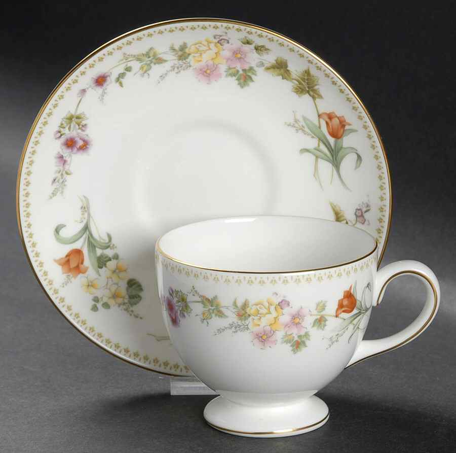 Mirabelle Footed Cup & Saucer Set by Wedgwood-1