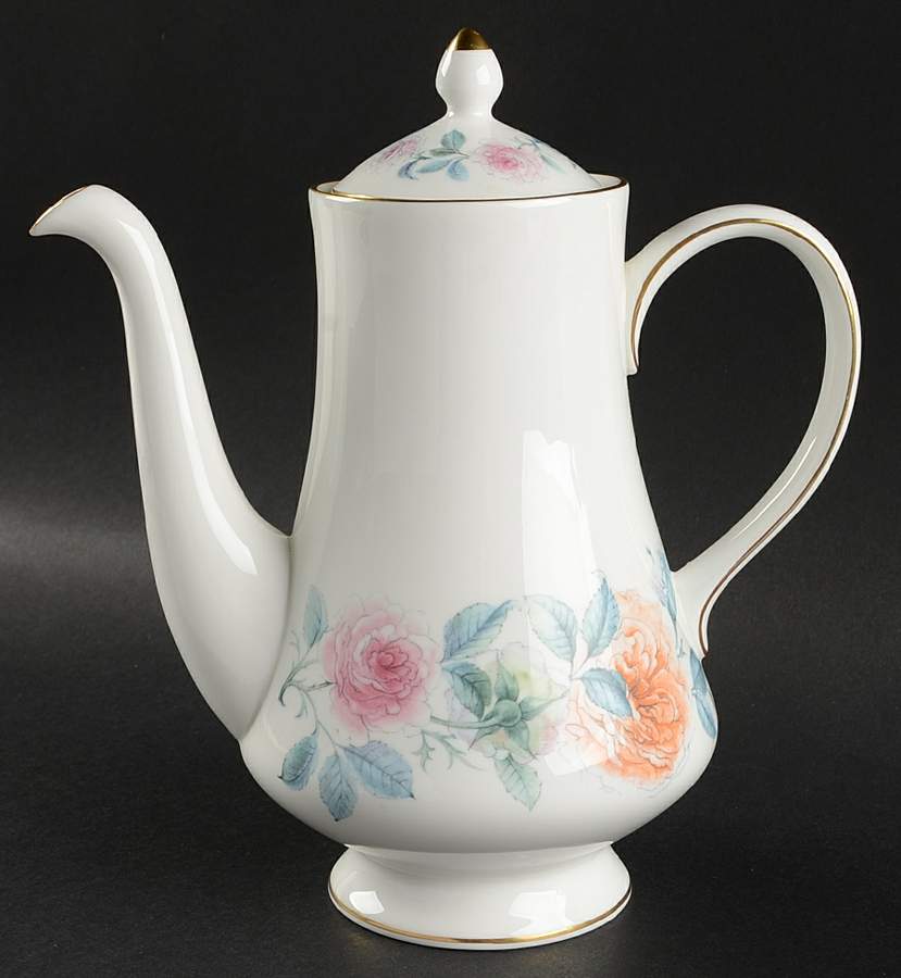 Mist Rose Coffee Pot & Lid by Wedgwood-1