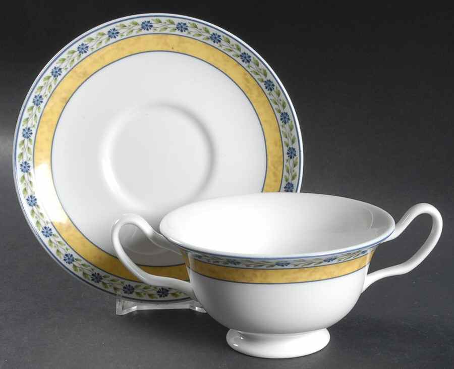 Mistral Footed Cream Soup Bowl & Saucer Set by Wedgwood-1