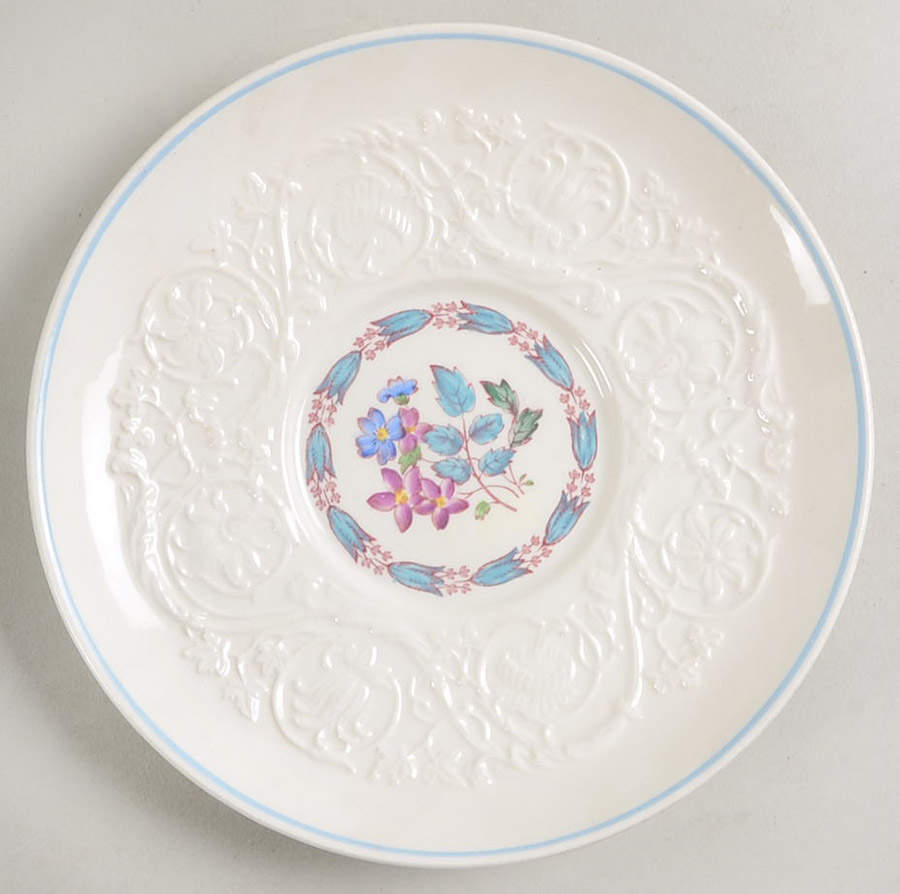 Morning Glory (Blue Trim) Saucer by Wedgwood-1