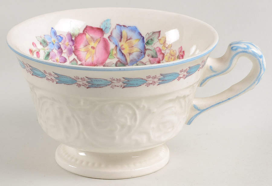 Morning Glory (Blue Trim) Footed Cup by Wedgwood-1