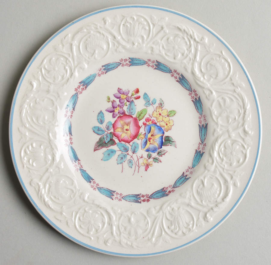 Morning Glory (Blue Trim) Bread & Butter Plate by Wedgwood-1