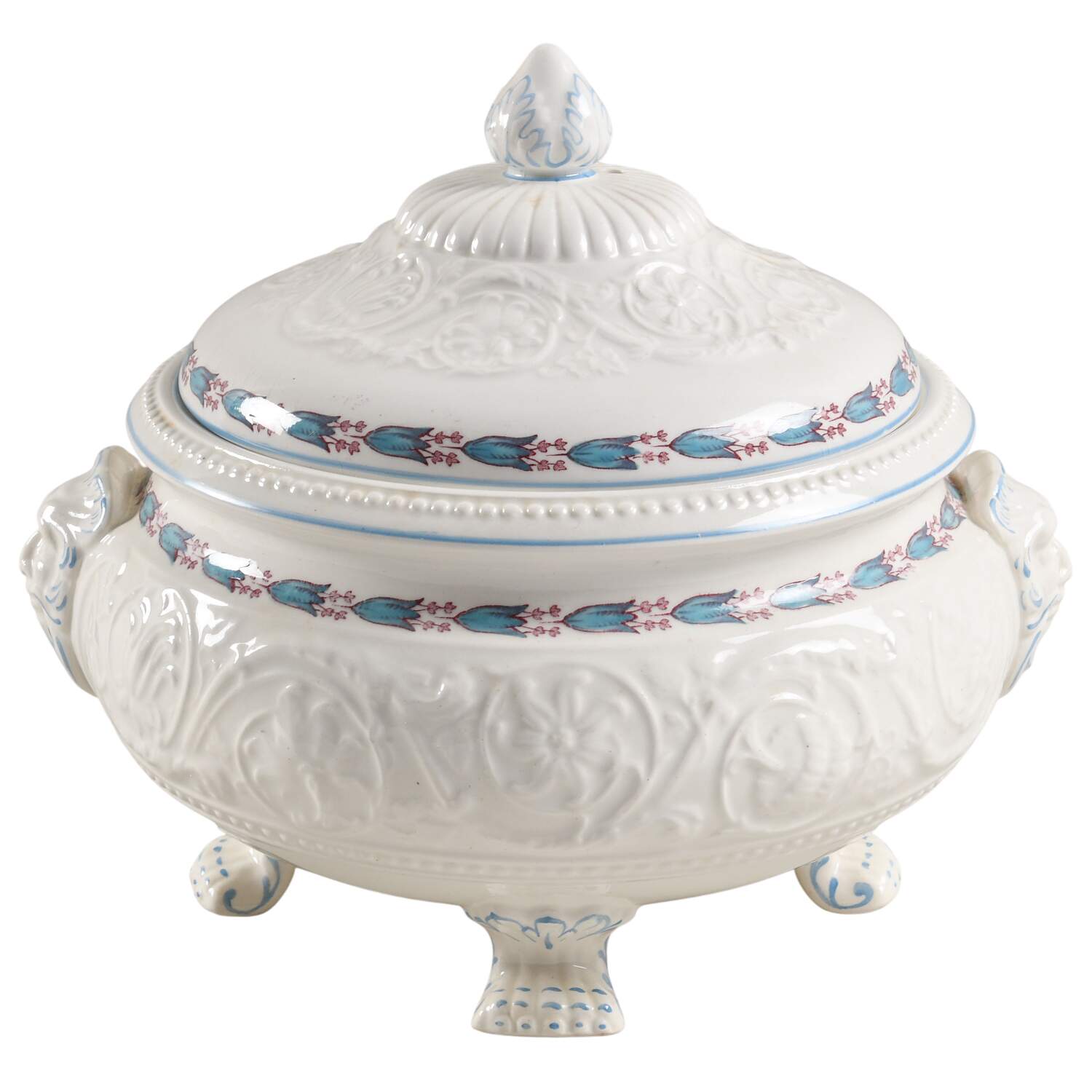Morning Glory (Blue Trim) Round Covered Vegetable by Wedgwood-1
