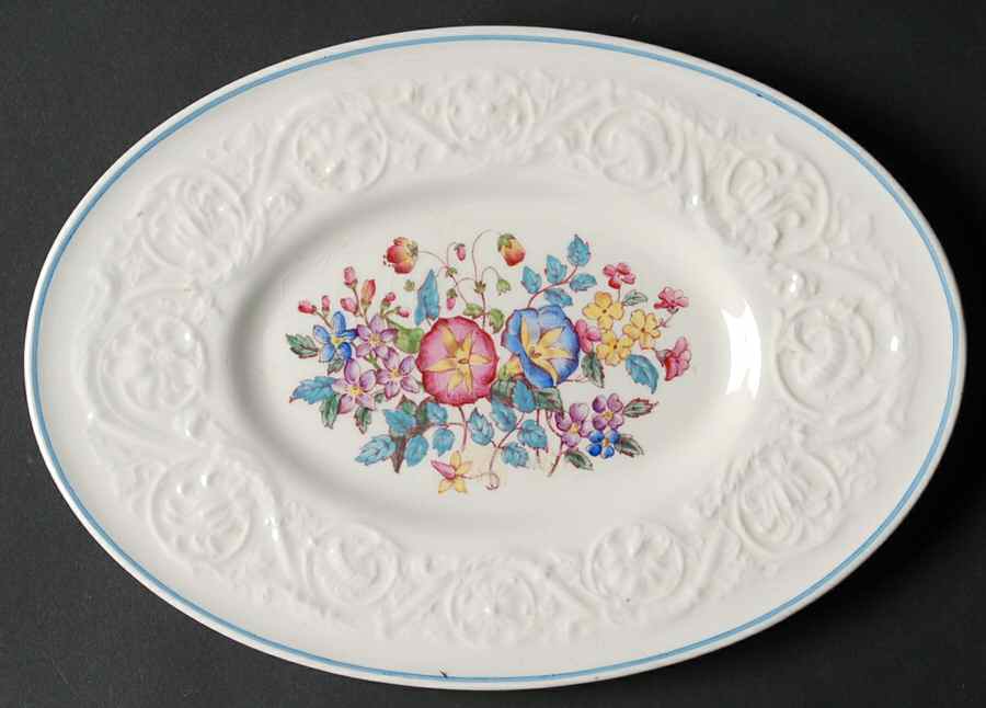 Morning Glory (Blue Trim) Underplate for Gravy Boat by Wedgwood-1