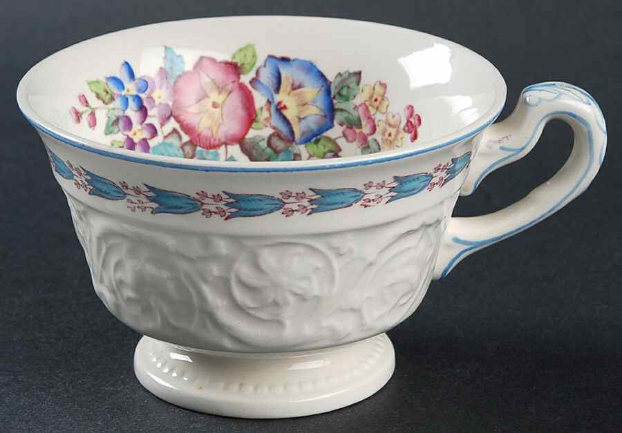 Morning Glory (Blue Trim) Footed Cup by Wedgwood-1